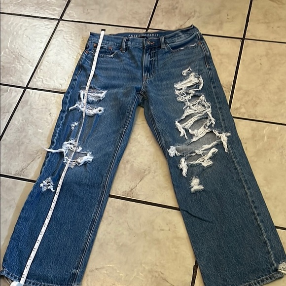 American Eagle Outfitters Blue Boyfriend Jeans with White Stripe - Picture 5 of 12